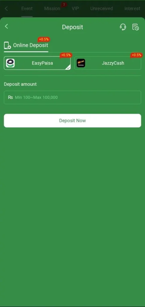 777cx deposit method